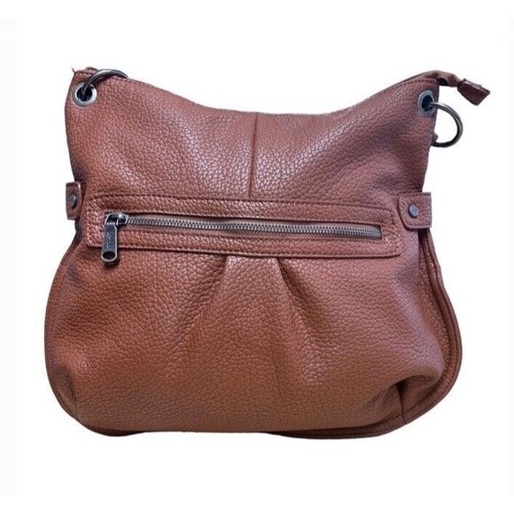 Co lab Pebbled Vegan Leather Shoulder Bag Brown Boho Fall Casual Trendy Hobo EUC - Picture 3 of 16